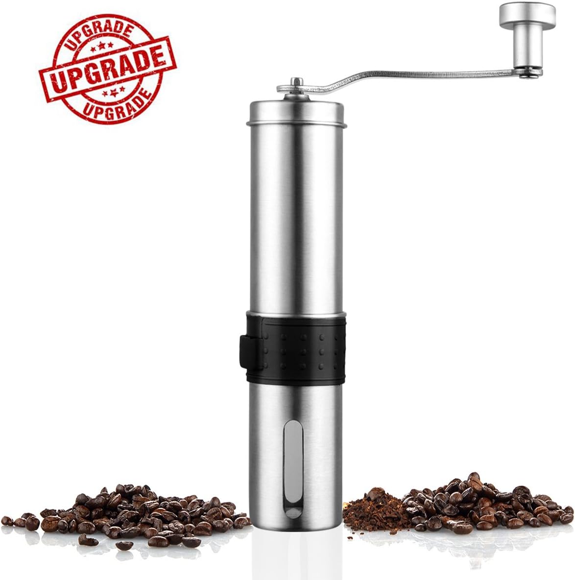 BestTrendy Manual Coffee Grinder with Adjustable Burr Grinder Design, Silicone Ring, Fast and Fine Mini Spice Grinder for Coffee Beans, Spices, Nuts and Grains
