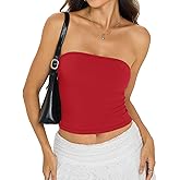 Eachyes Womens Tube Tops Strapless Crop Tops Basic Sleeveless Backless Bandeau Going Out Summer Outfits 2026