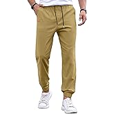 Askdeer Mens Casual Joggers Pants - Drawstring Cargo Pants Hiking Outdoor Twill Track Jogging Sweatpants