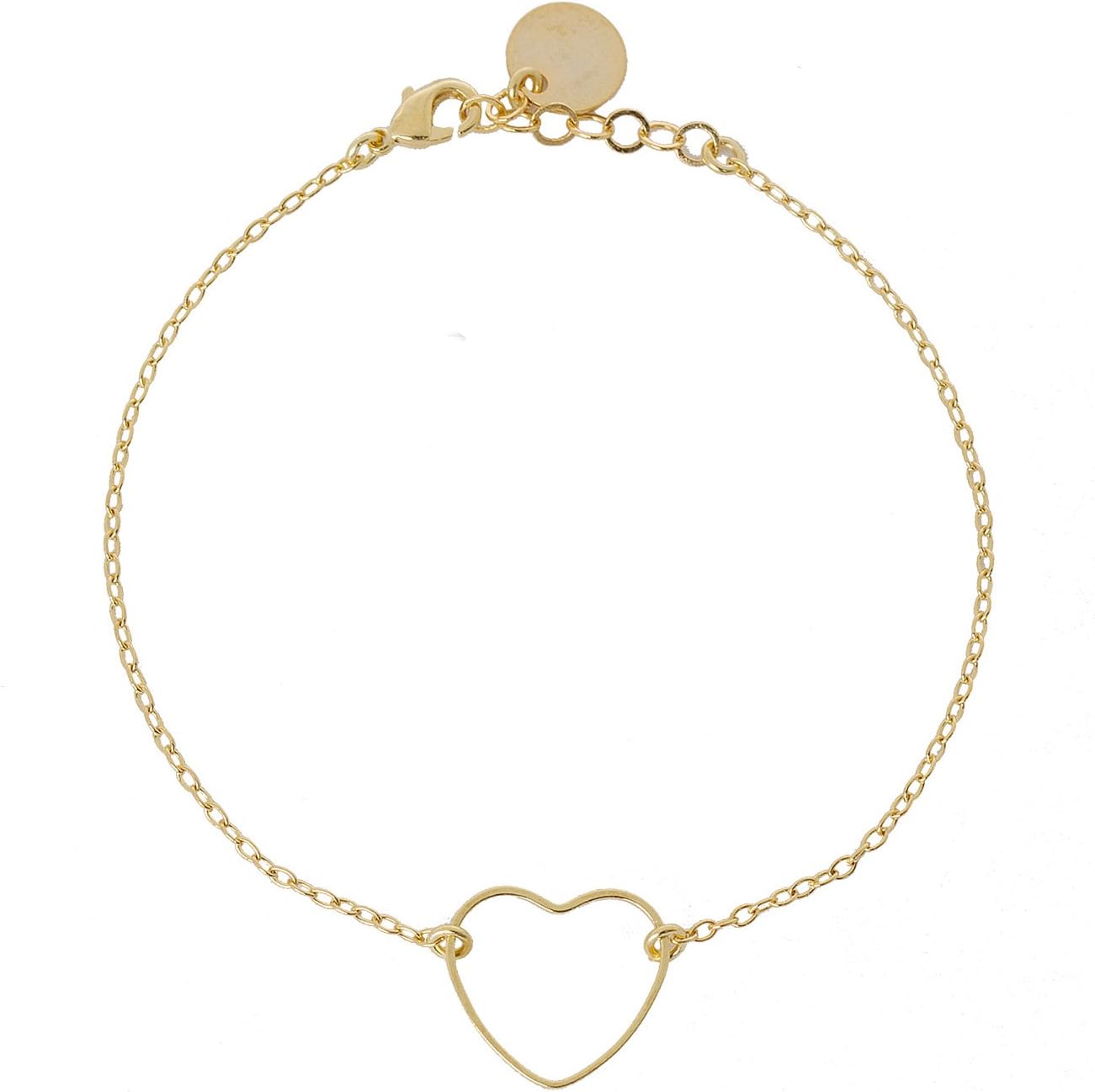 TomShot Berlin Women Gold Heart Bracelet – Gift Idea for Special People – with Extension Bracelet of 18.5 cm – 77AB0510G