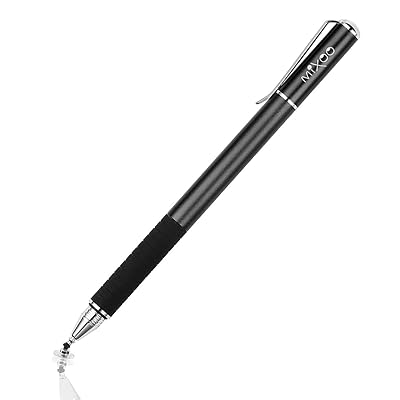 Mixoo Capacitive Stylus Pen و Disc and Fiber Tip 2-in-1 Series و High Sensitivity and Precision و Stylus for iPad و iPhone وأجهزة شاشة اللمس الأخرى ، Black