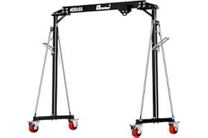 Dkenicor 2 Ton 4500Lb Gantry Crane, 9.06FT Maximum Width, 8.53-12.47ft Adjustable Height, Portable Shop Lift Hoist with 2 Ton Manual Trolley, Black