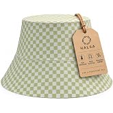 Halsa Sauna Hat, Natural Wool Sauna Hat for Men and Women, Eco-Friendly Insulating Headgear for Spa, Steam Room, Banya, Comfortable, Breathable, Handmade, One Size. Green Checkered