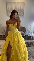 Tiered Blue Ruffle Prom Dresses 2025 for Women