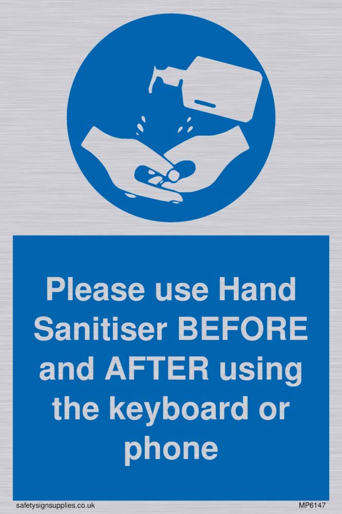 Please use Hand Sanitiser BEFORE and AFTER using the keyboard or phone