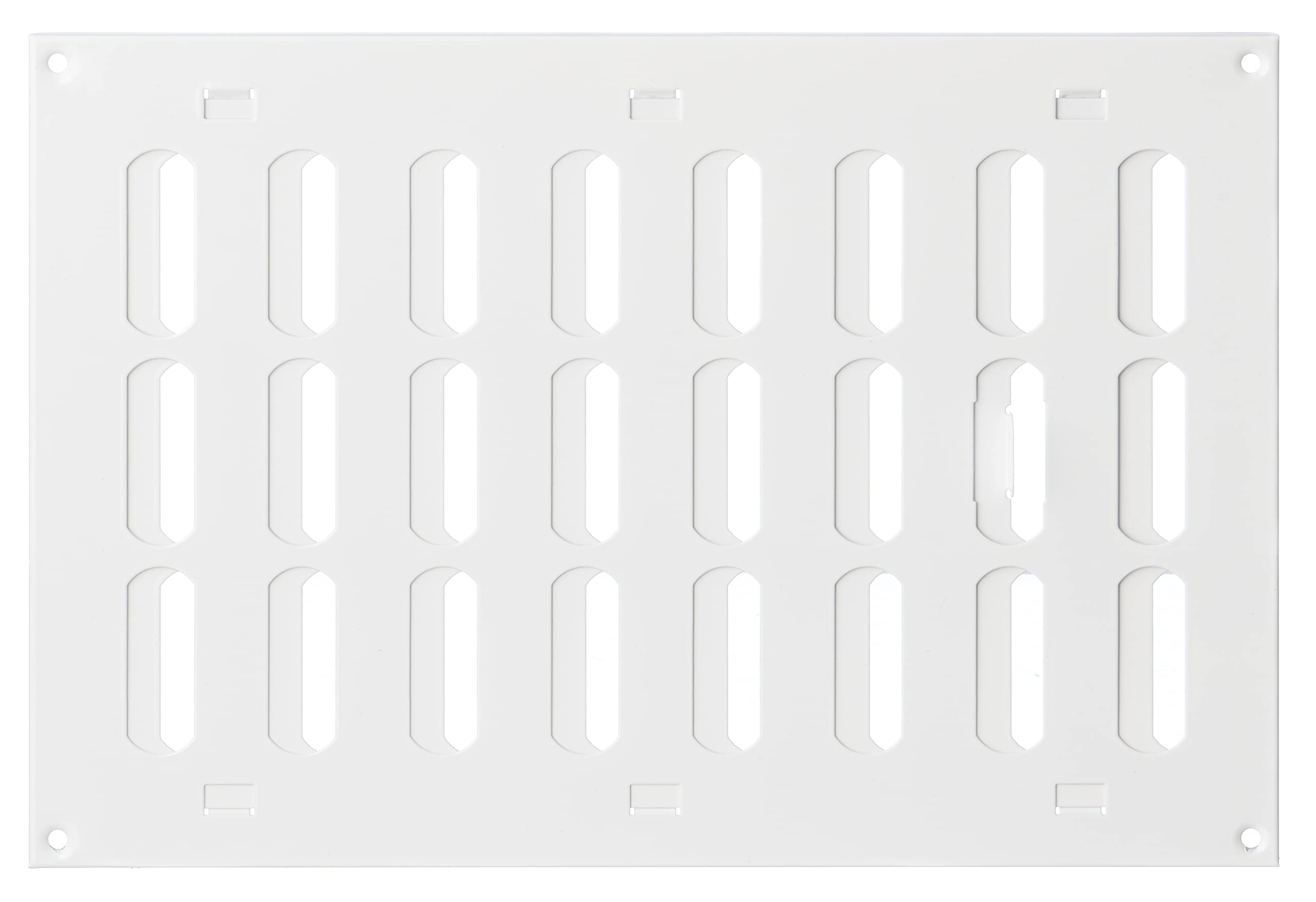 Steinberg14 White 300x200mm / 12x8 inch Adjustable Sliding Hit and Miss Ventilation Grille - Metal Air Vent Cover
