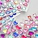ZEAVOLA Multicolor Crystal Gem Stickers, Assorted Size (250 Pieces), Decorative Stickers, All Ages