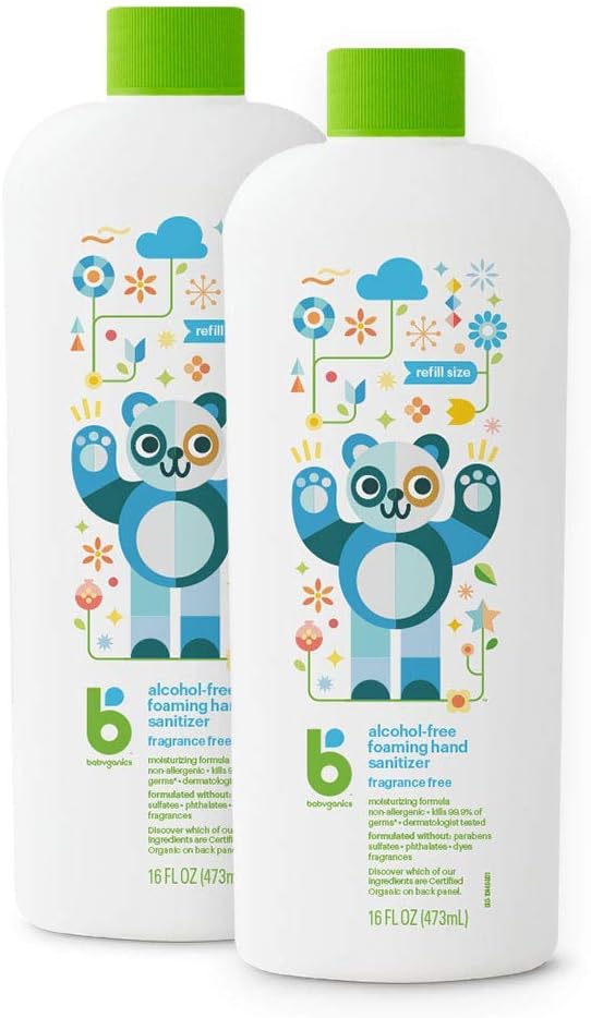 babyganics alcohol free foaming hand sanitizer fragrance free 8.45 oz pump