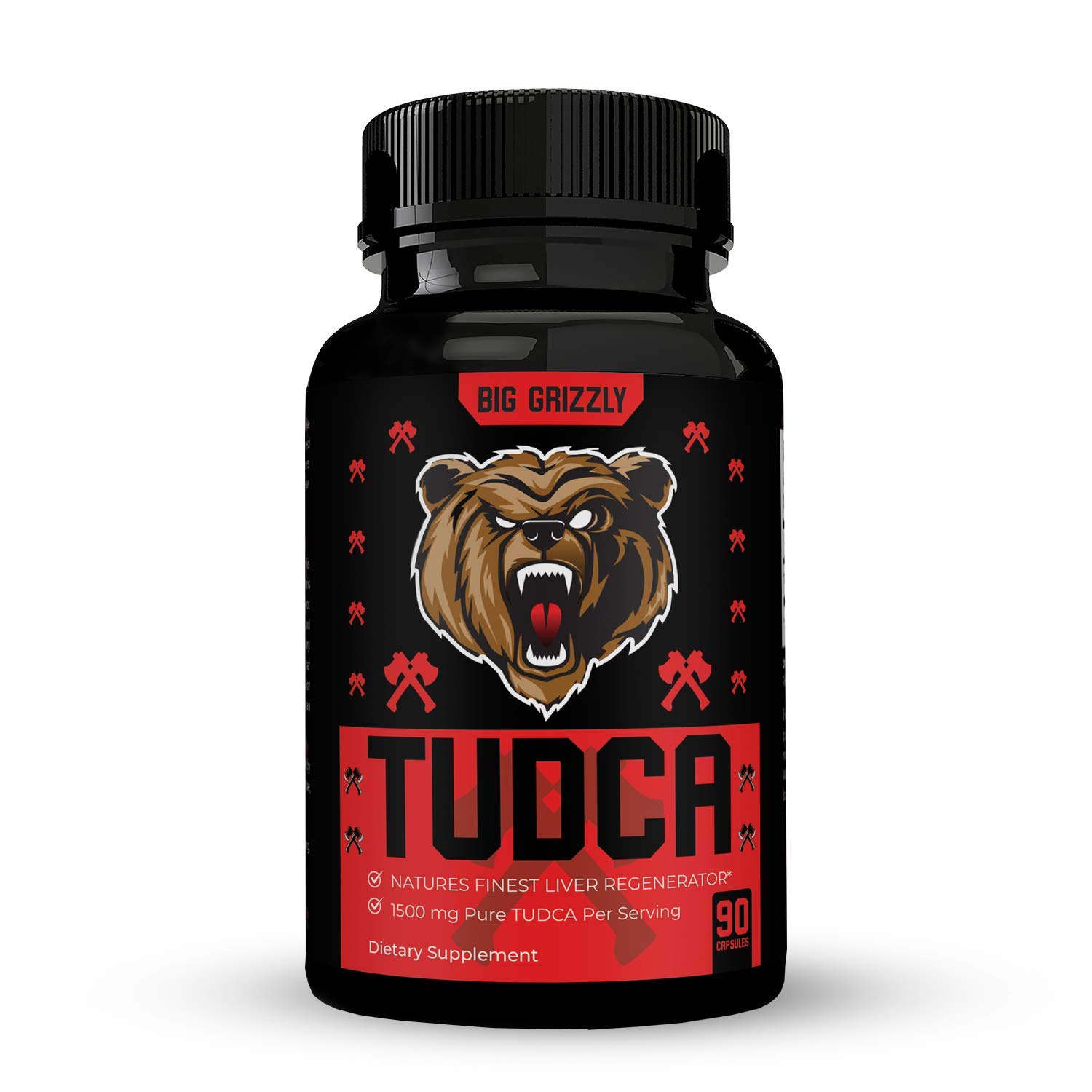 Big Grizzly TUDCA 500mg - 90 Gel Capsules (Tauroursodeoxycholic Acid) - The Ultimate Liver Support S