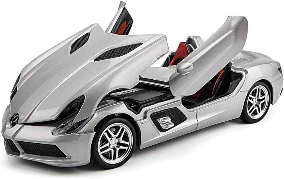 GHMOZ Model Car Kits 1:24 Roadster Model Multifunctional Simulation Car Model Educational Toy Decoration Alloy Body With Lights Gray