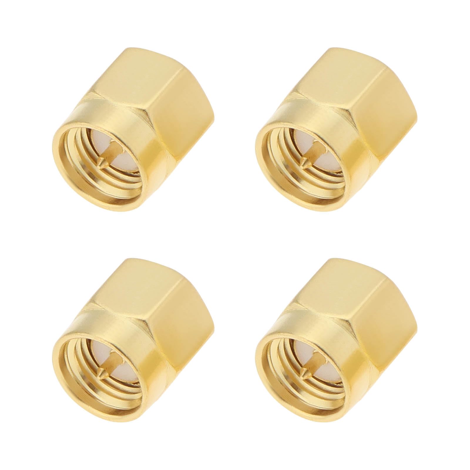 VGOL 4PCS SMA Male to U.FL/IPX Male Coaxial Straight Connector Brass RF Coax Adapter for PCI/RF Antennas/Wireless LAN Devices/Coaxial Cable