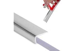 YEFANXI Peel and Stick Vinyl Corner Trim，20FT L-Shape Tile Outside Corner Molding Vinyl Trim Tile Exterior Moulding Trim Edges Furniture Decoration （0.49IN*0.29IN Silver）…