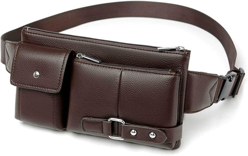 Amazon Fandare おしゃれウエストバッグ 多機能ウエストポーチ ショルダーバッグ 斜めかけバッグ ボディーバッグ メンズ軽量ヒップバッグ スポーツウエストバッグ 通学 旅行 アウトドア 釣り Pu ブラウン ウエストバッグ