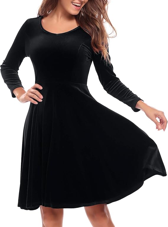 amazon red velvet dress