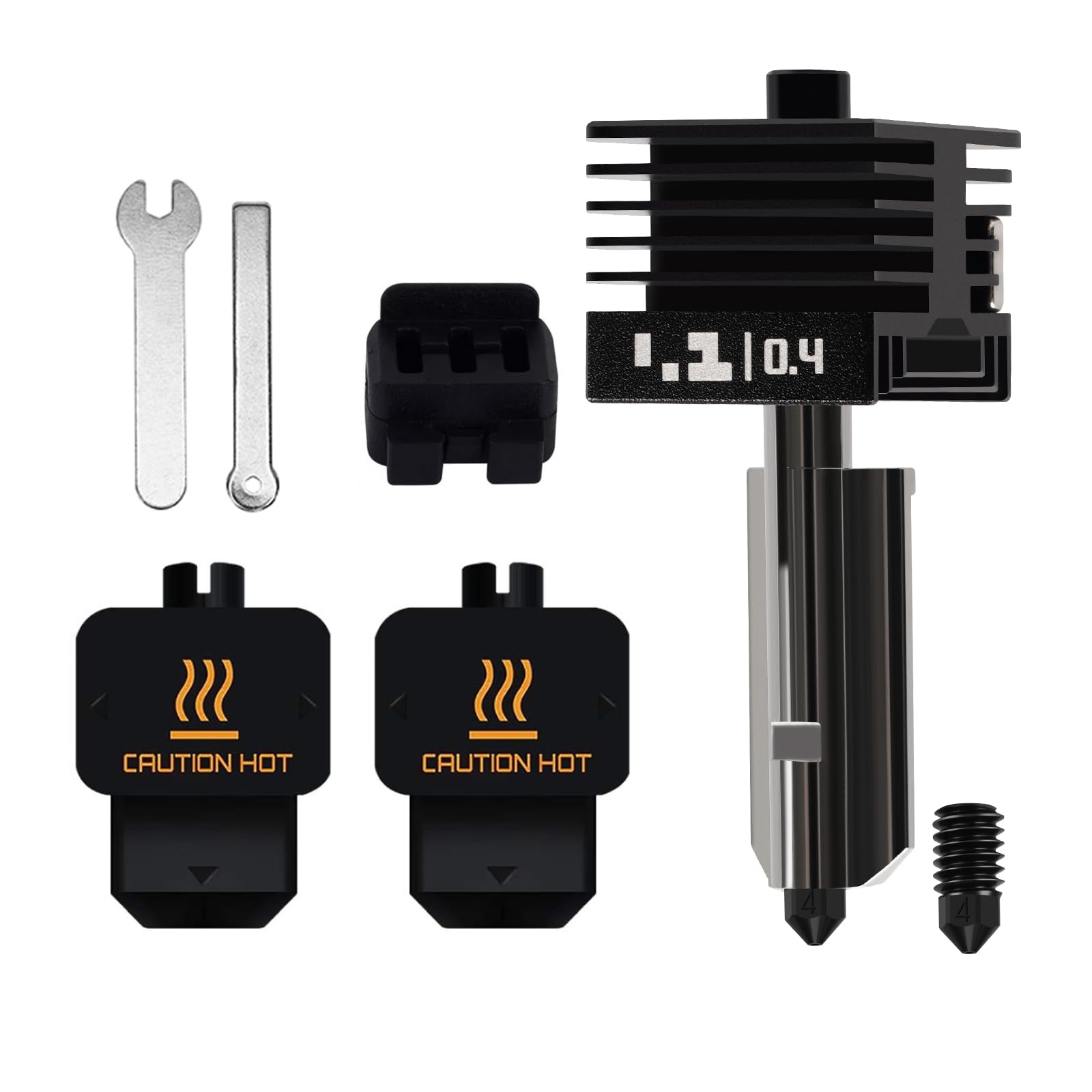 Photo 1 of 0.4MM H2D/H2S Combo Hotend Print Head Hot End Kit Extruder Upgrade:with 2PCS Silicone Cover Sock &High-Temperature Hardened Steel Nozzle for Bambu Lab H2D Combo/A1/A1 Mini 3D Printer