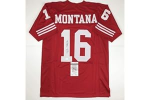 HOFSM.COM HALL OF FAME SPORTS MEMORABILIA Autographed/Signed Joe Montana San Francisco Red Football Jersey JSA COA