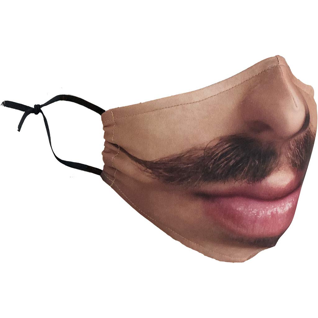 Delfina Stay Safe Reusable Face Mask Protection Washable Mouth & Nose Shield Breathable Anti Smoke Pollution Bike Motorcycle Sport (Mustache)