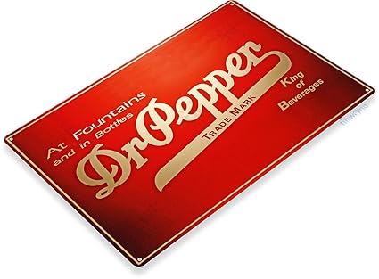 Tin Sign Dr Pepper Logo Metal Decor Wall Art Kitchen Store Bar