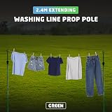 ACCURATE 2.4M Extending Washing Line Prop Pole - Heavy Duty with G Hook view 2