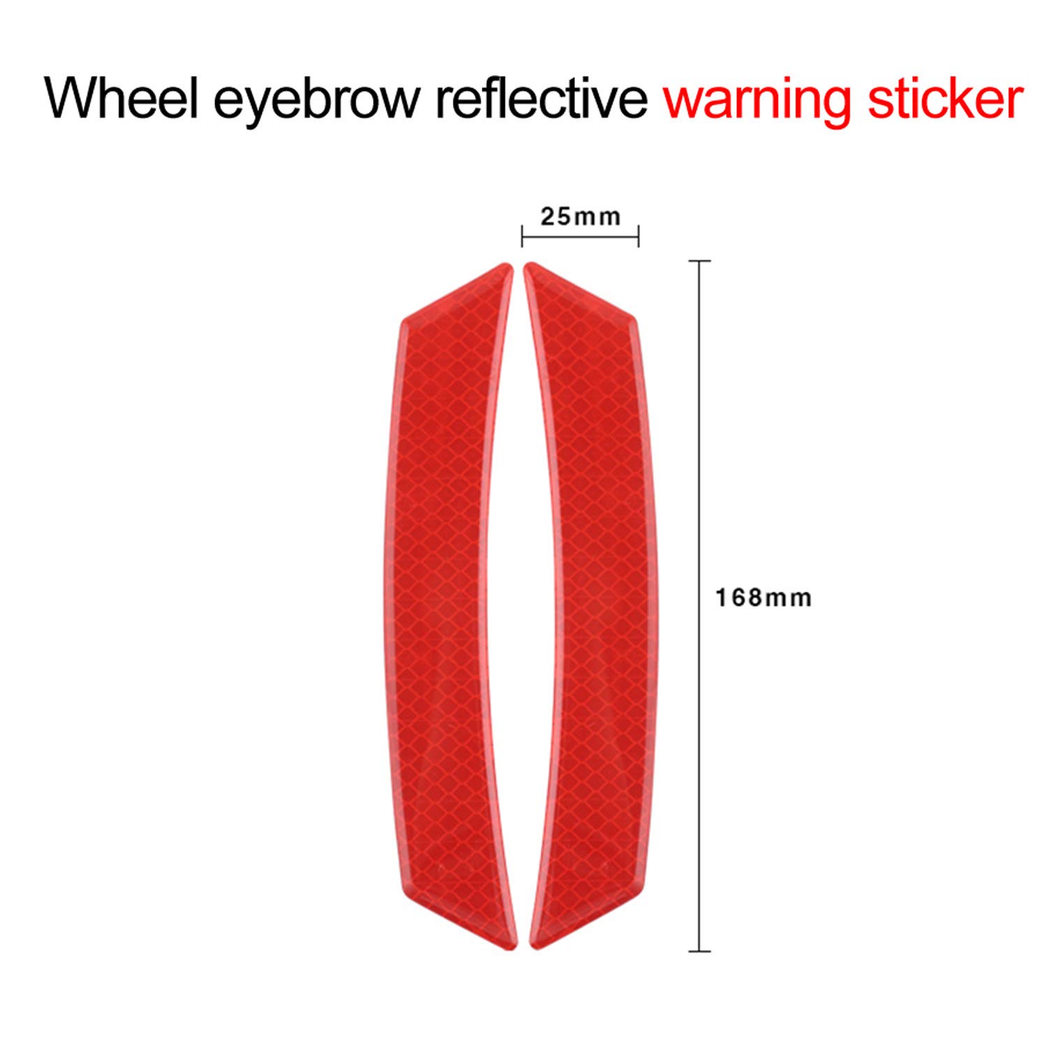 LOCEN Car Reflective Warning Sticker Wheel Side Door Edge Bumper Strip Protection Waterproof for Universal Household Appliances Buses - 2 Pack - Red