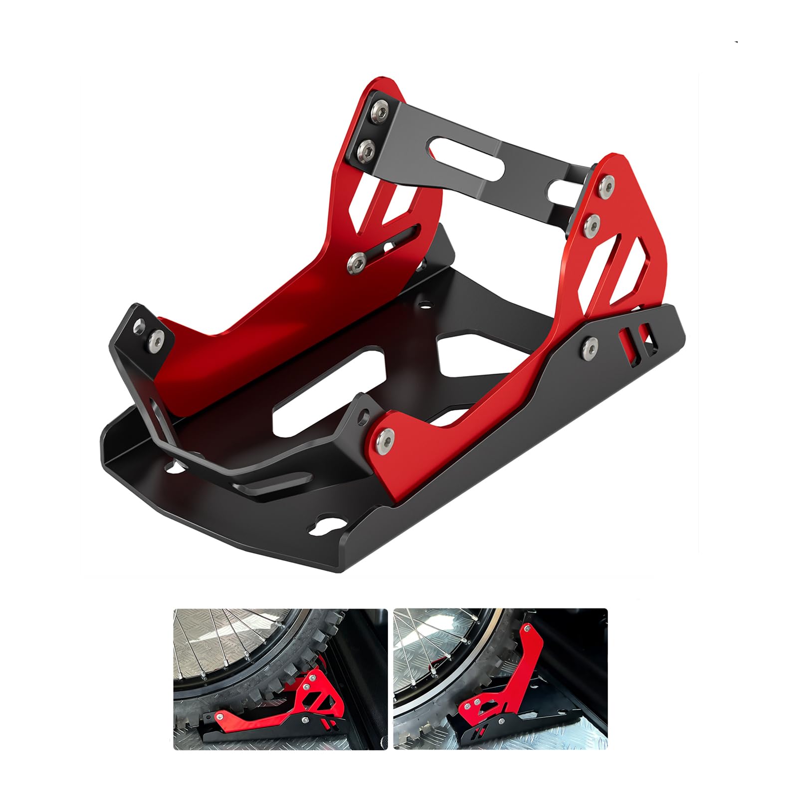 BAOUFF Motorcycle Wheel Chock,Portable Adjustable 1800 lbs Capacity ...