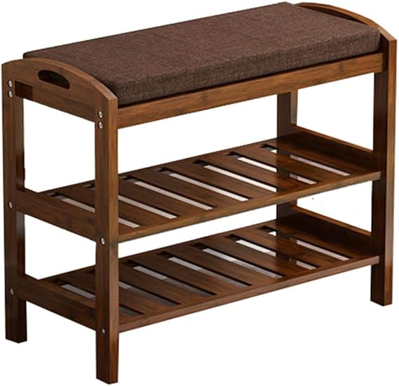 Zhenly Madera de Nogal de Color Zapatero con Banco para Fase de Entrada