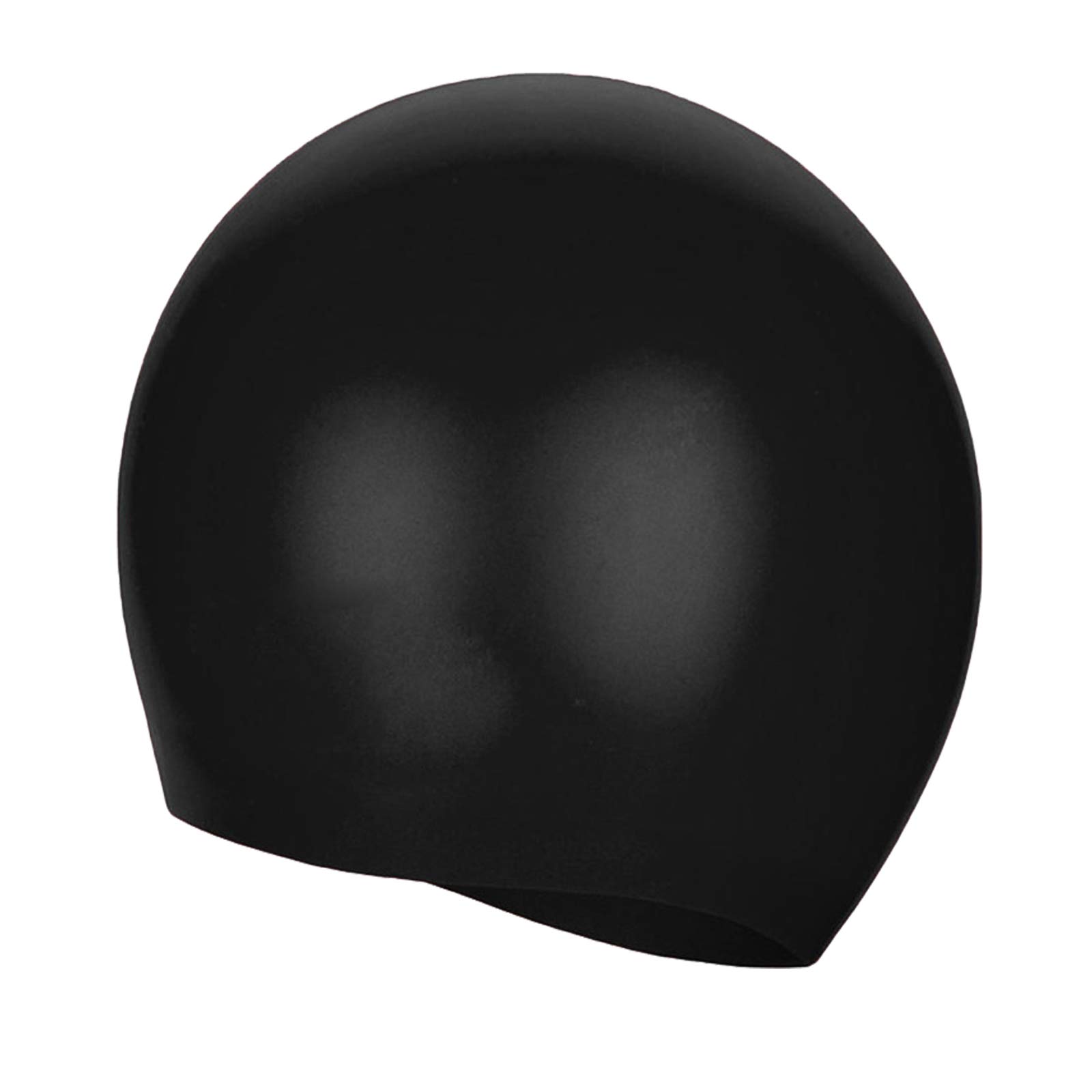 SunTrader Silicone Swim Cap, Waterproof Swimming Hat for Woman Men Long/Short Hair Bathing Cap (Black)