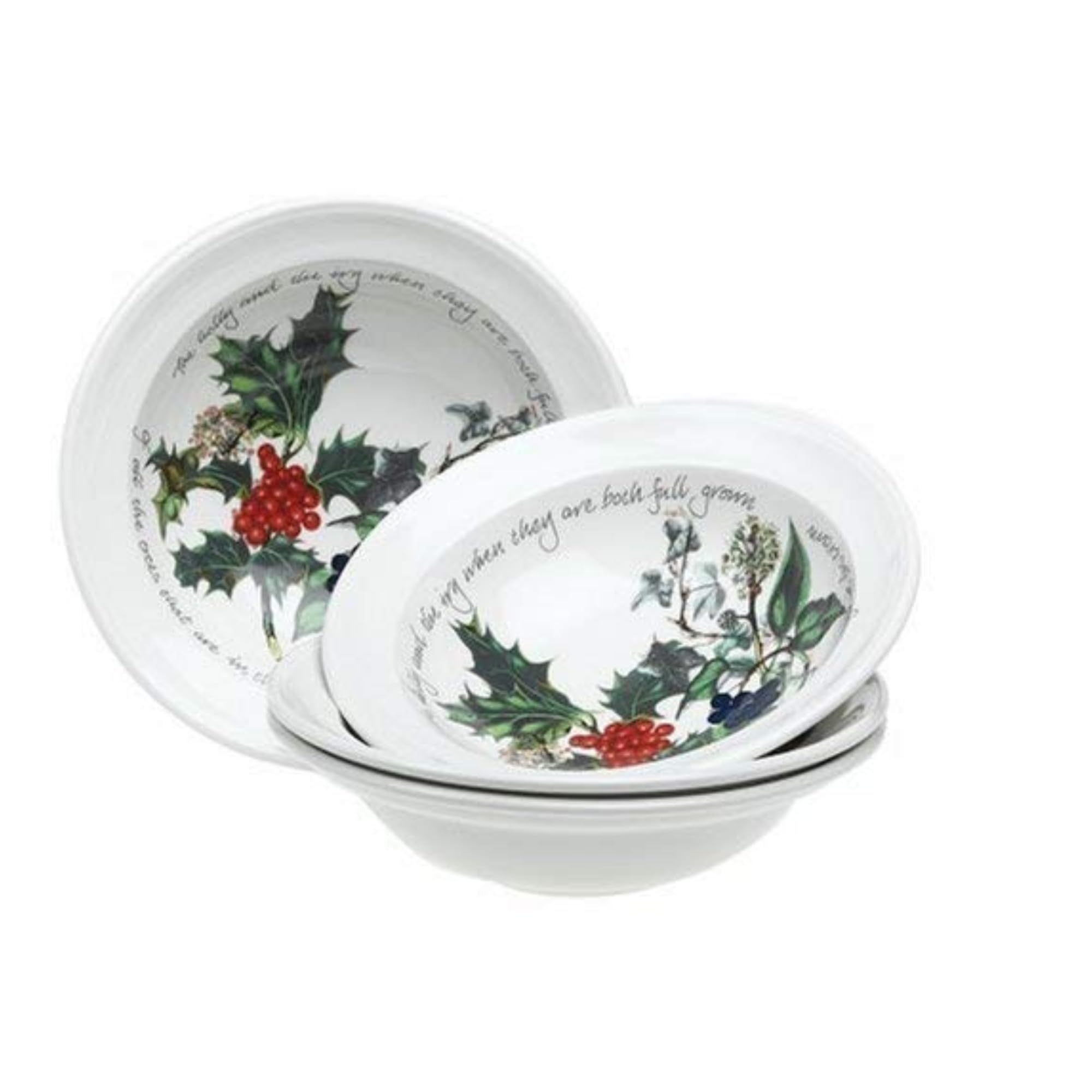 Portmeirion The Holly & Ivy Oatmeal, Ceramic, Multi-Colour, Set of 6