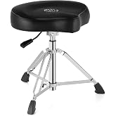 TENTOTEN Drum Throne Hydraulic Drum Stool, Removable Ergonomic Drum Seat with Memory Foam Velvet Surface and Foldable Base, 19in-24in Height Drummer Stool for Adults &amp; Kids, TOT 700