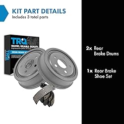 TRQ Rear Brake Drums & Shoes Kit Set Compatible