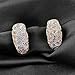 Mytys Vintage Turquoise Silver Earrings Big Oval Stone 2 Tone Cable Stud Earrings For Women (Gold)