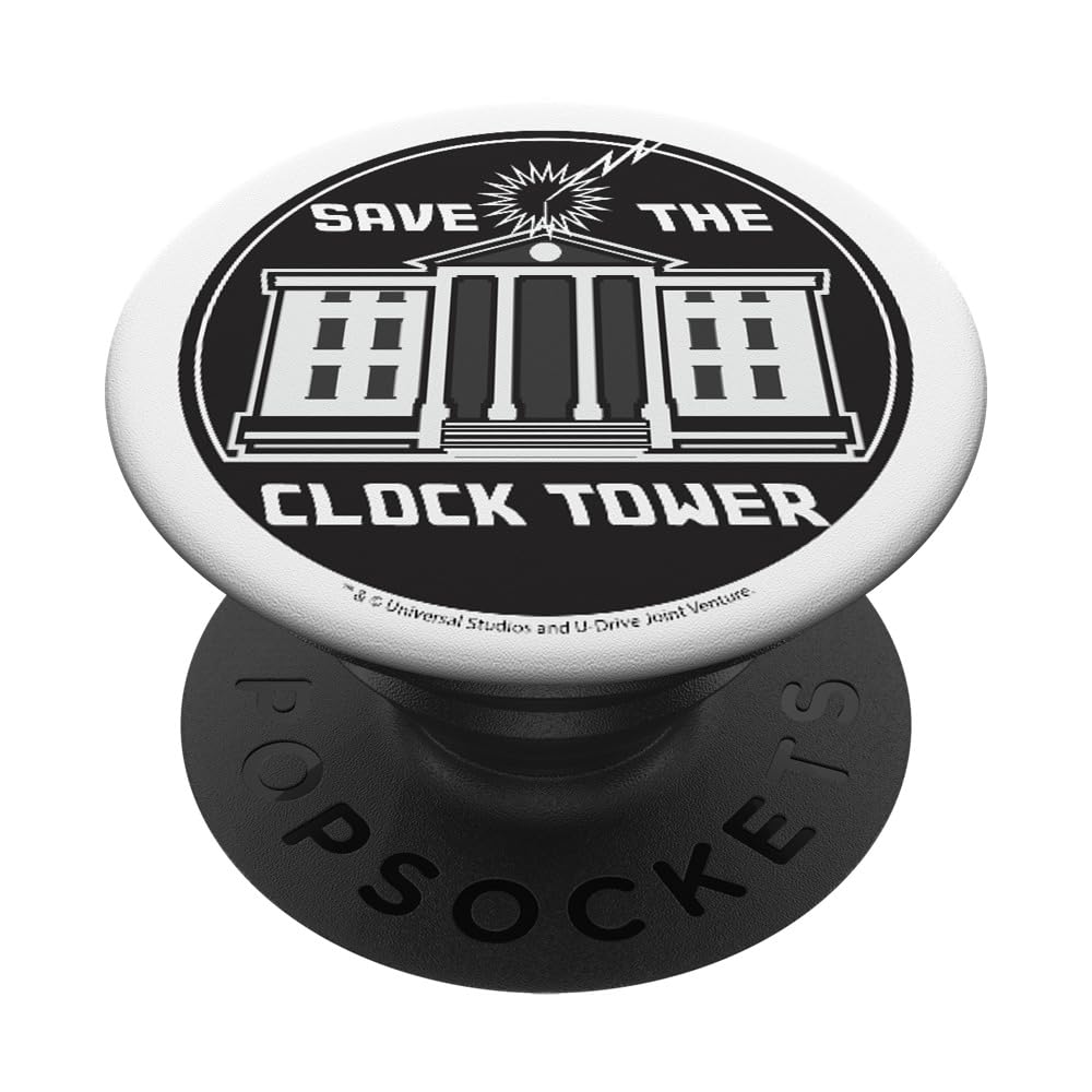 Back to the Future Clock Tower Circle Logo PopSockets Adhesive PopGrip