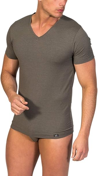 camiseta interior hombre cuello pico