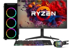 PC Gamer Completo AMD Ryzen 5 5600G, Gráficos Radeon VEGA 7, 16GB DDR4, SSD 512GB, Fonte 500W, Monitor 24