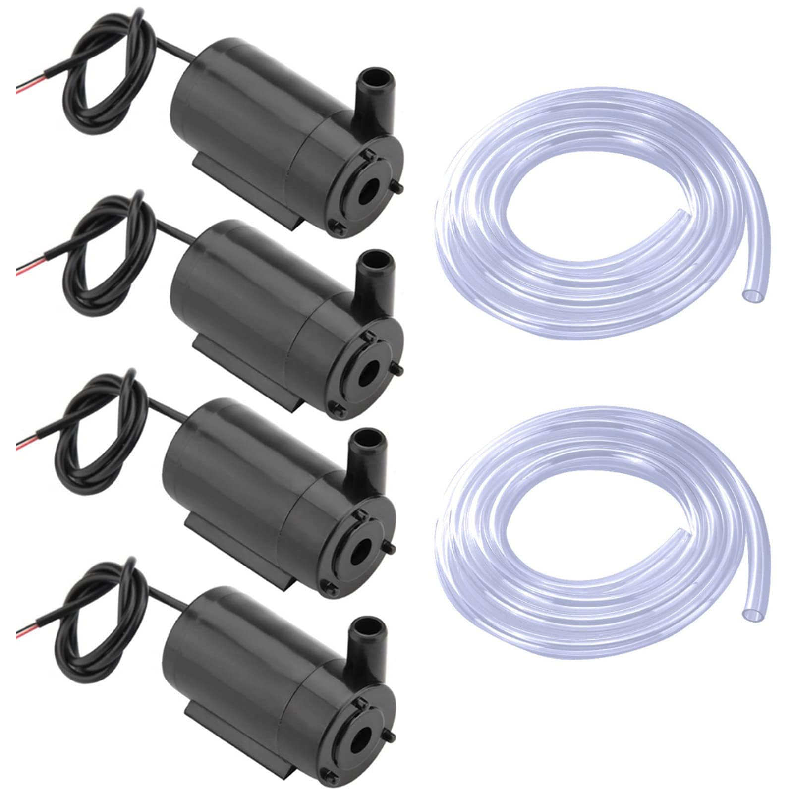 Photo 1 of hiBCTR 4pcs small water pump - mini submersible water pump for aquariums, pet fountain pump with tubing, ideal for fish tank, pond, hydroponics and garden