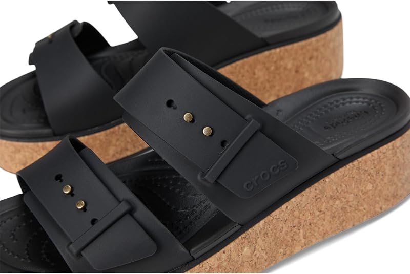 Brooklyn Cork Buckle Sandalo, Nero, Donna, EU 37-38