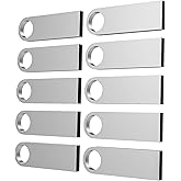 ABLAZE 8GB Flash Drive 10 Pack, Metal USB 2.0 Thumb Drives with Keychains | Sleek and Small, USB Memory Stick for Data Storage, USB Sticks Pendrives, Sliver