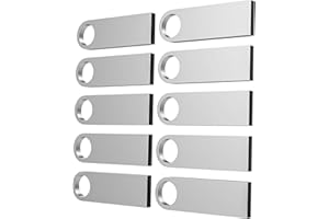 ABLAZE USB Stick 8GB 10 Pack, Sleek Metal USB 2.0 Flash Drive 8GB with Keychains Thumb Drives Memory Stick 10PCS (Sliver)