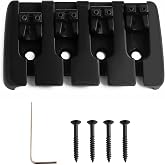 4 String Headless Bass Bridge A Style Top Load Bridge with Zinc Saddles | for Electric Jazz Bass P Bass, Black, High Mass