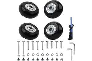 40 x 18mm Set of 4 Luggage Suitcase Replacement Wheels Wear-Resistant Mute Rubber Swivel Caster Wheels Bearings Repair Kits