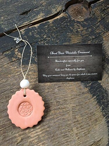 Seed of Life Mandala Essential Oil Diffuser with White Jade Gemstone for Peace and Protection