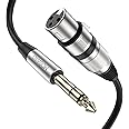 MOSWAG XLR Female to 1/4 Inch TRS Cables, XLR to Quarter inch Balanced Signal Interconnect Cable, 3 Pin Balanced Shielded XLR Microphone Cable for Speaker Wire, Microphones etc