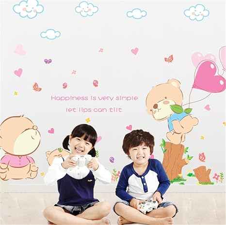 Amazon 木之本桜 ウォールステッカー 漫画タイプ 超可愛い小熊 壁紙シール はがせる壁紙 ウォールステッカー オンライン通販