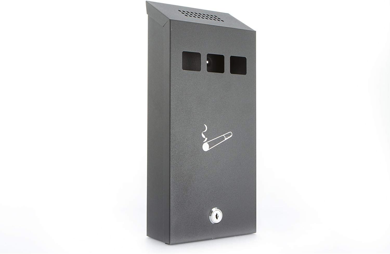 Sterling CIG1BK 147 x 323 x 60mm Powder Coated Cigarette Bin Black, 147 x 323 x 60 mm