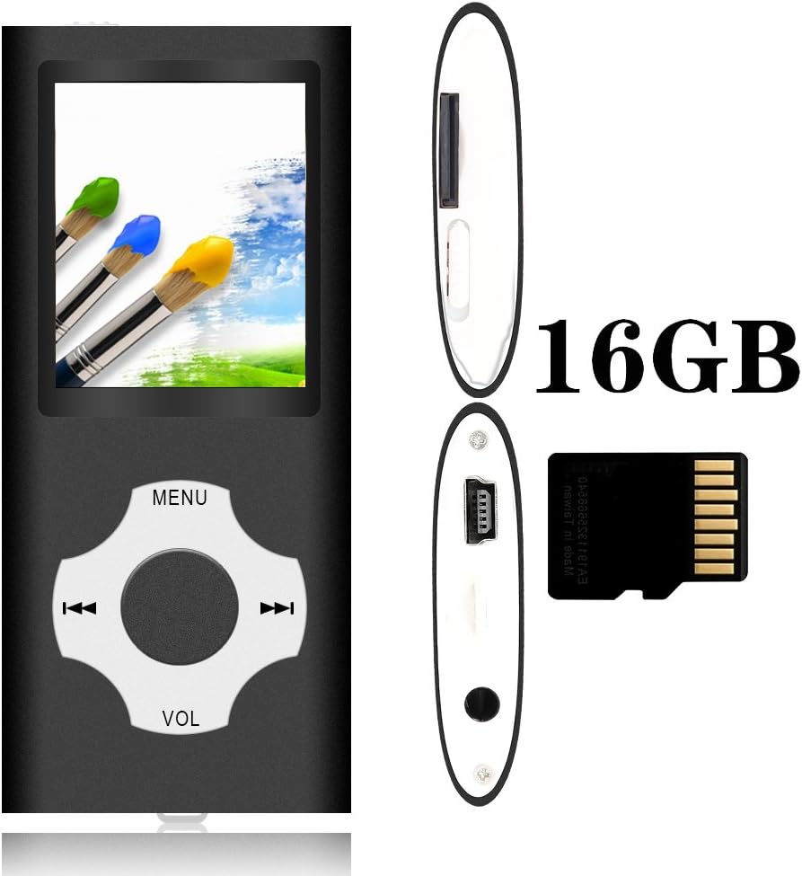 Tomameri - Portable MP3 / MP4 Player with Rhombic Button, Including a 16 GB Micro SD Card and Support Up to 64GB, Compact Music, Video Player, Photo Viewer Supported - Black: Home Audio & Theater