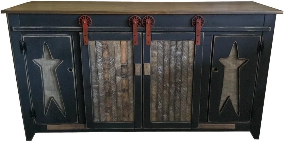 Amazon.com: Furniture Barn USA Country 60" TV Stand with Burlap Sliding