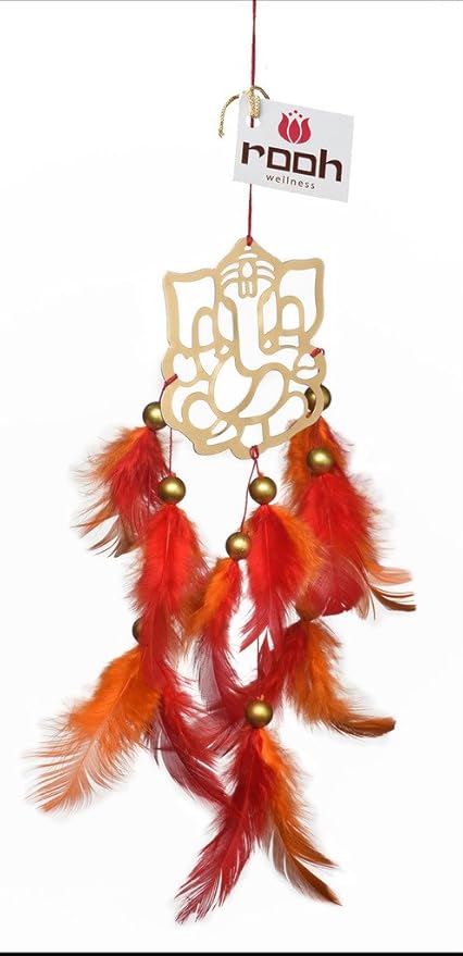 Rooh Dream Catcher Ganesh Brass Wall Decor & Car Hanging