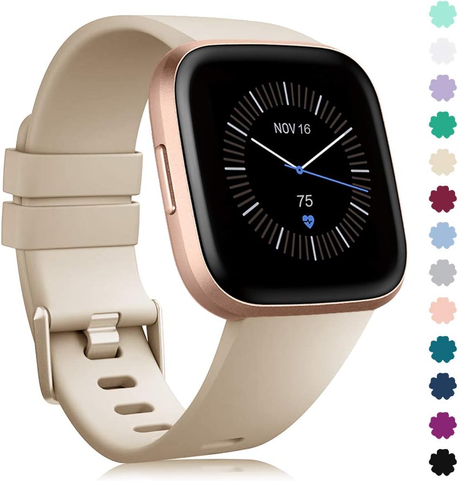 RIOROO Bands Compatible with Fitbit Versa/Fitbit Versa 2/Fitbit Versa Lite Strap Versa Accessories Women Men Soft Silicone Replacement Sport Fitness Wristband for Fitbit Versa Smart Watch