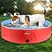 EXPAWLORER Foldable Dog Swimming Pool - Portable PVC Pet Bathing Tub for Outdoor Yard, Dog Whelping Box
