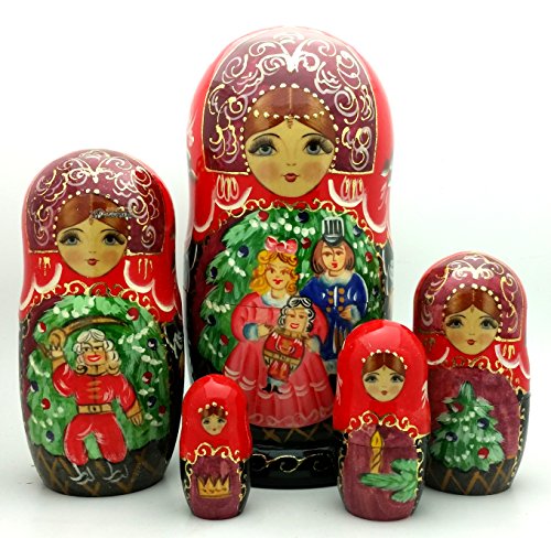Russian Nesting dolls Hand Painted 5 piece Set Fairy tale Nutcracker